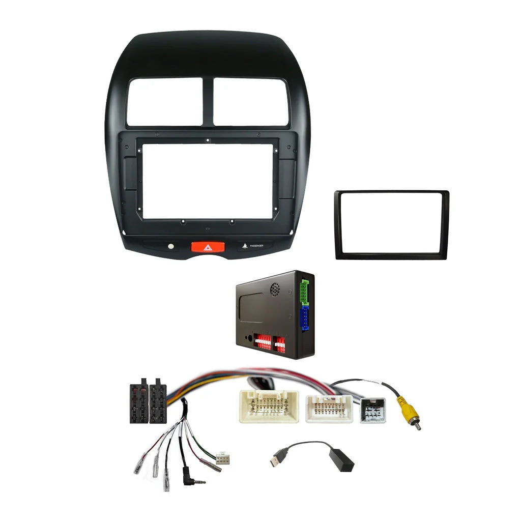 CAC FXMT2K4 - 9 Inch Fascia Kit with Harness for Mitsubishi ASX 2012-2014 Dash 5 Rockford Fosgate