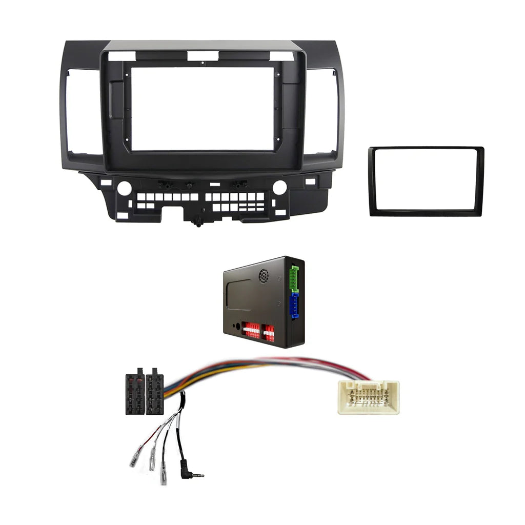 CAC FXMT6K1 - 9 Inch Fascia Kit with Harness for Mitsubishi Lancer 2007-2013 Dash 1