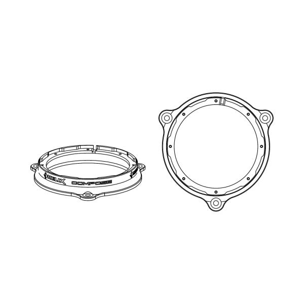 HELIX CFMK165 REN.1 | FlexMount165 Adaptor Ring Kit | 6.5" Midbass Adapter
