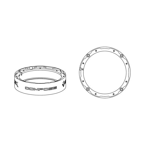 HELIX CFMK165 SKO.1 | FlexMount165 Adaptor Ring Kit | 6.5" Midbass Adapter