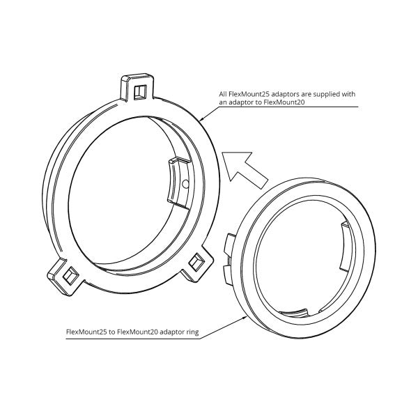 HELIX CFMK25 VW.1 FlexMount25 Adaptor Ring Kit | VW/Skoda/Seat Tweeter Adapter