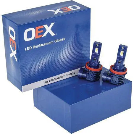 OEX GLX08H8V2 12/24V LED Headlight Upgrade Globes V2 H8/9/11 3600Lm 6000K (Pair)