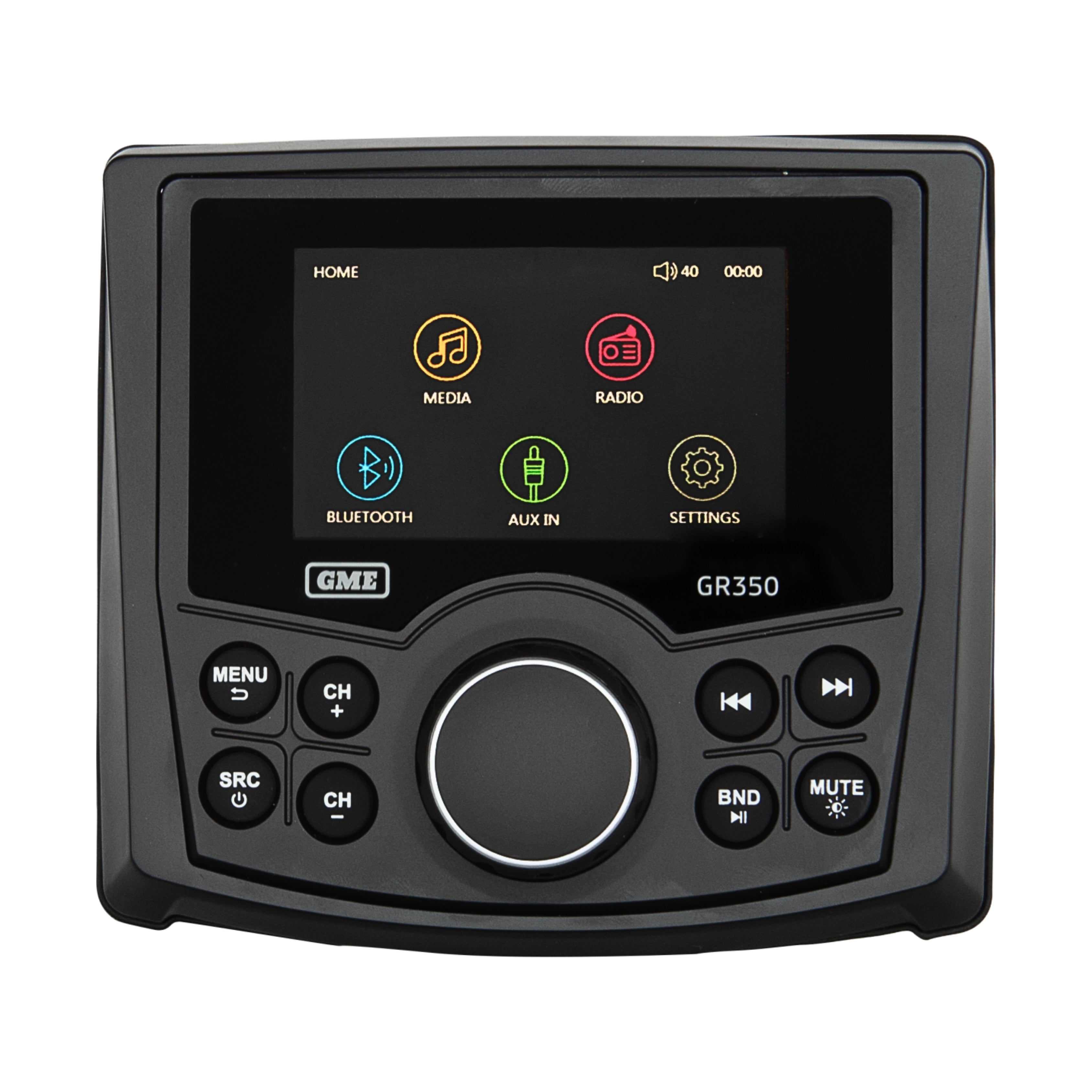 GME GR350BTB AM/FM Marine Stereo with Bluetooth & USB/AUX Input - Black