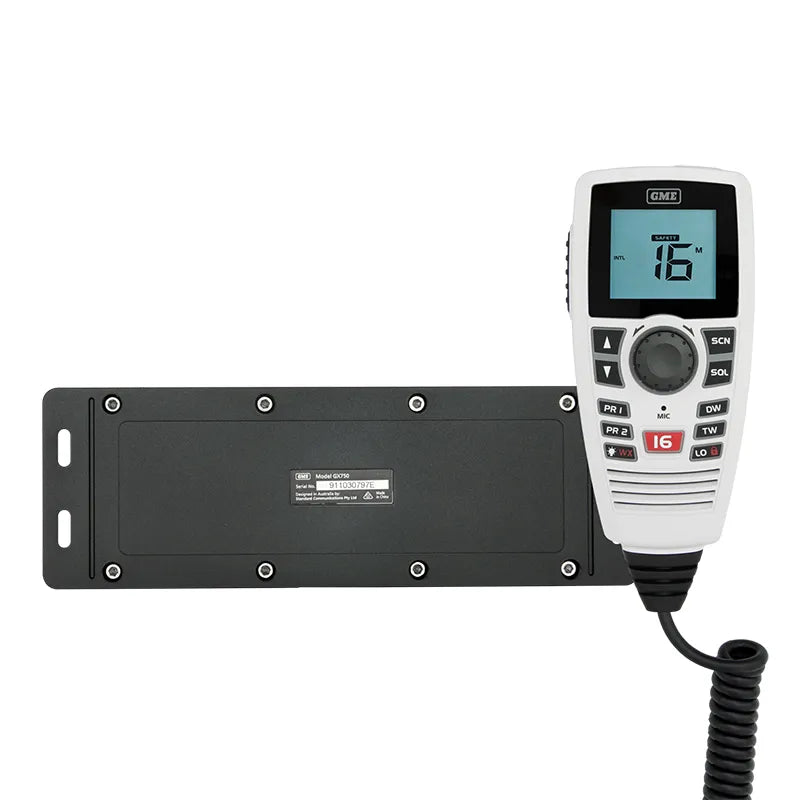 GME GX750W Black Box VHF Marine Radio - White