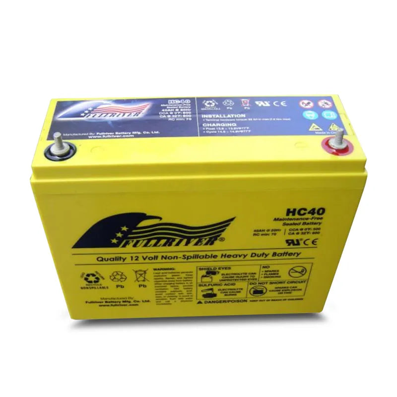 Fullriver HC40 - (Extreme 40) HC Series 12V 40Ah Advanced AGM No-Compromise Dual-Purpose Battery