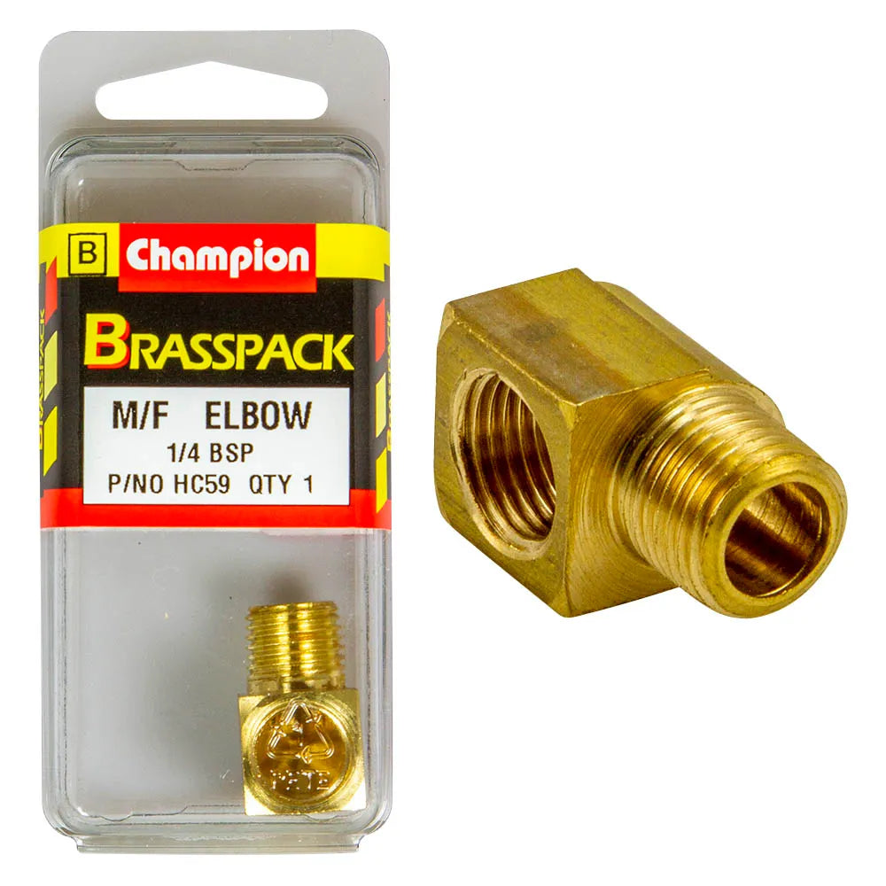 Champion HC59 M&F Elbows – Brass – 1/4″ X 1/4″