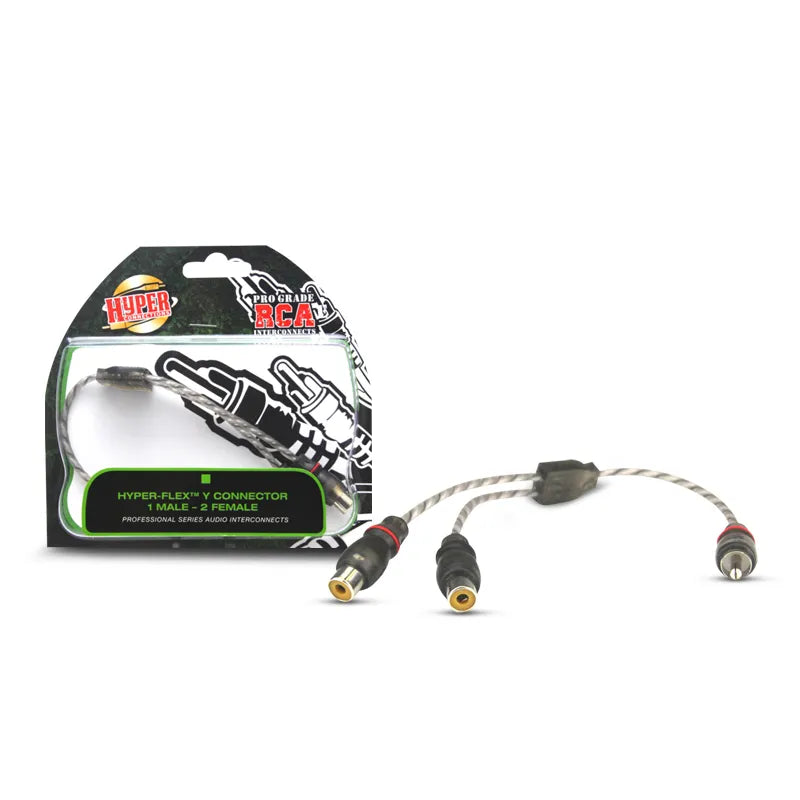 Hyper Connections HC-Y-FFM Hyper-Flex™ RCA Y-Splitter Connector 1 Male - 2 Female (SINGLE WIRE ONLY)
