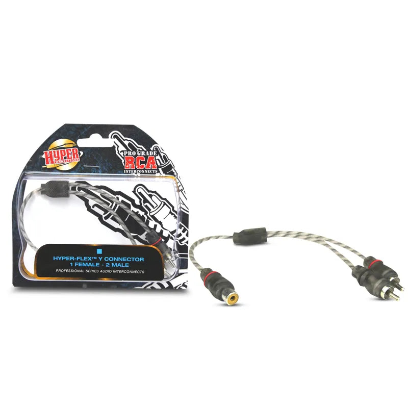 Hyper Connections HC-Y-MMF Hyper-Flex™ RCA Y-Splitter Connector 1 Female - 2 Male(SINGLE WIRE ONLY)