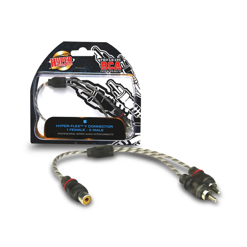 Hyper Connections HC-Y-MMF-6C 1 Female - 2 Male Hyper-Flex™ RCA Y-Splitter Connector - 3 Pack