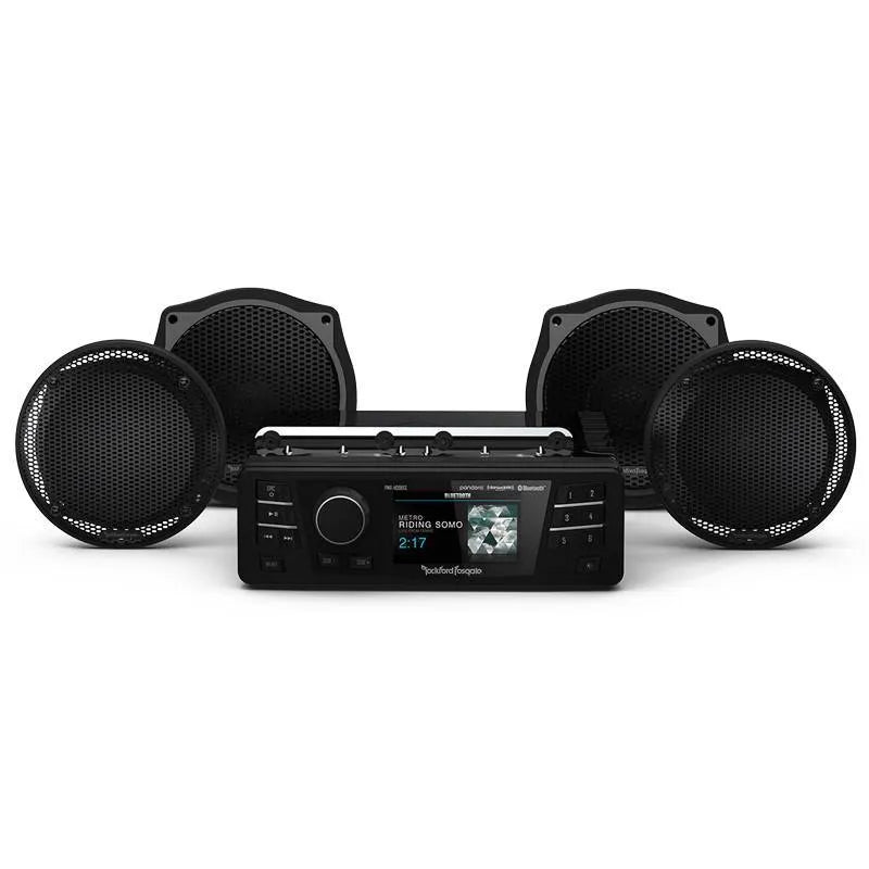 Rockford Fosgate HD9813SGU-STAGE1 Source Unit and 4-Speaker Stage 1 Kit for 1998-2013 Harley-Davidson Electra Glide Ultra Classic