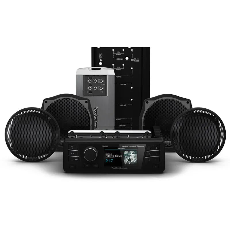 Rockford Fosgate HD9813SGU-STAGE2 Source Unit, 4-Speaker and Amplifier Stage 2 Kit for 1998-2013 Harley-Davidson Electra Glide Ultra Classic