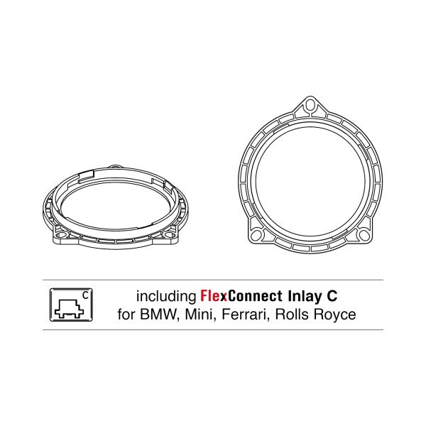 HELIX CFMK100 BMW.2 | FlexMount100 Adaptor Ring Kit | 4" Midrange Adapter