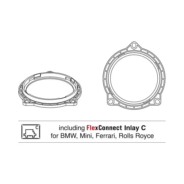 HELIX CFMK100 BMW.2 | FlexMount100 Adaptor Ring Kit | 4" Midrange Adapter
