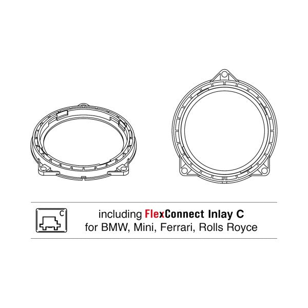 HELIX CFMK100 BMW.3 | FlexMount100 Adaptor Ring Kit | 4" Midrange Adapter
