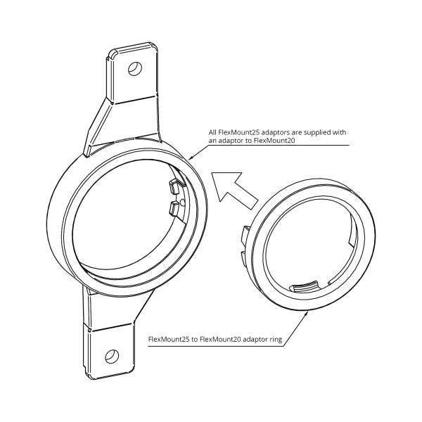 HELIX CFMK25 FIAT.1 | FlexMount25 Adaptor Ring Kit | Fiat Tweeter Adapter