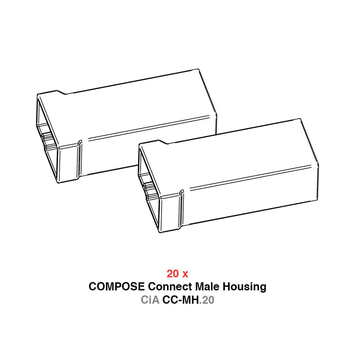 HELIX COMPOSE CiA CC-MH.20 | Premium COMPOSE Connect Male Housing Kit for Car Audio