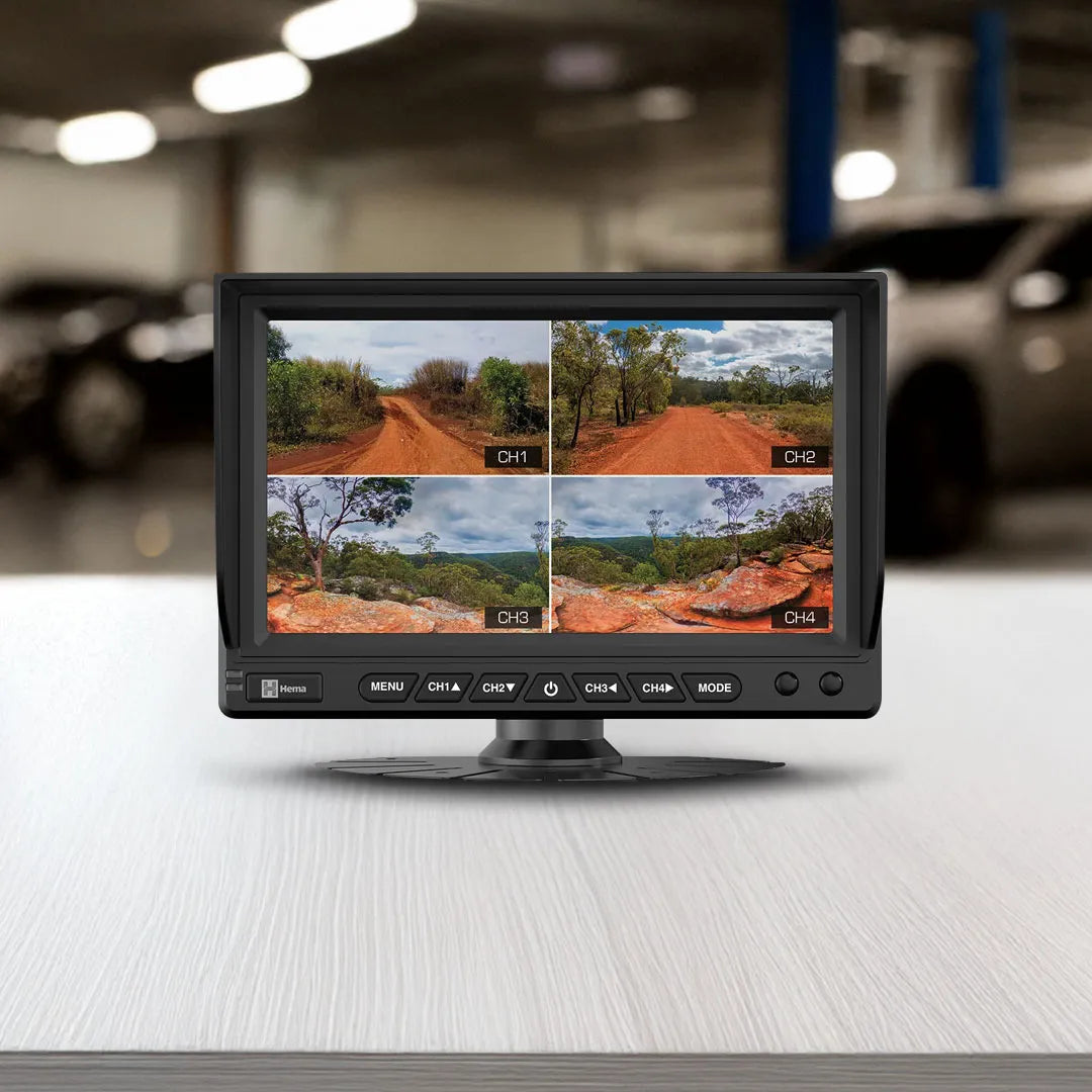 Hema HM-MNT 4-Channel AHD Quad Display Touchscreen Reversing Monitor