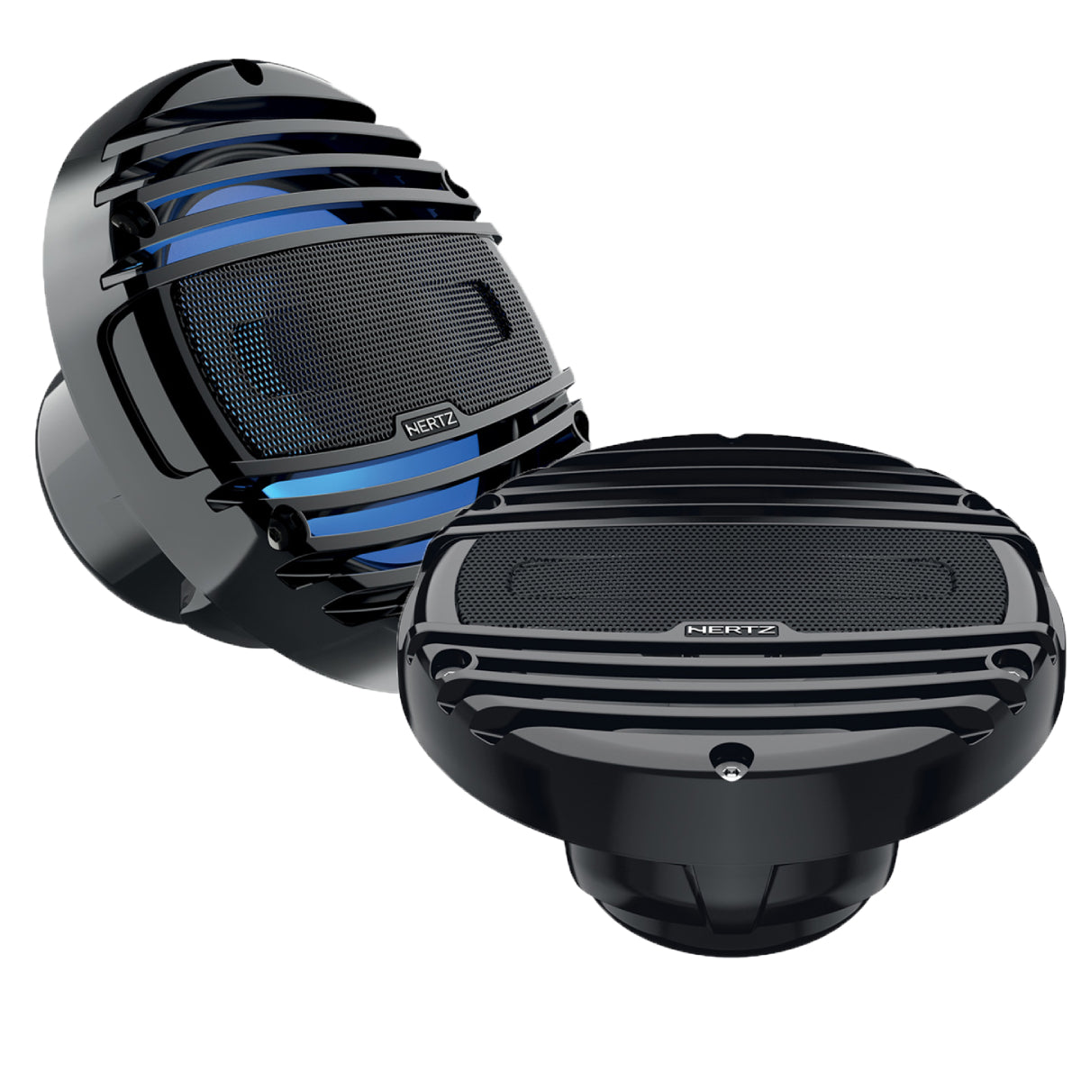 Hertz HMX65LDT 6.5" 150W 2-Way Total Charcoal Marine Coaxial Speakers With RGB LED - Pair (HMX 6.5 LD-TC)
