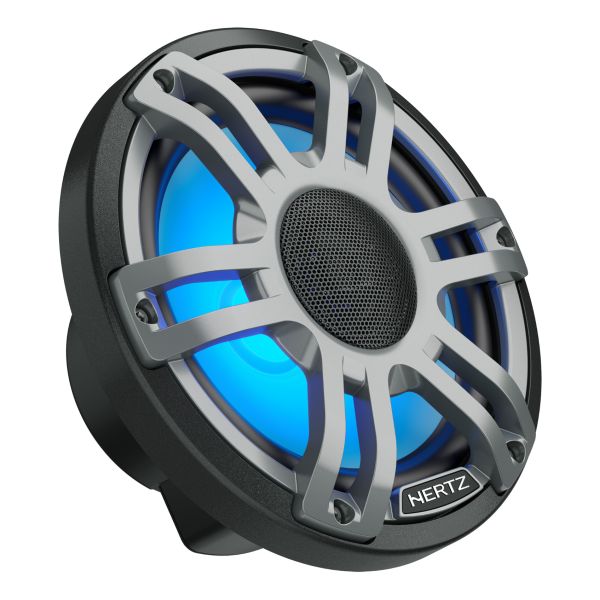 Hertz HMX7SLDG Marine 7.7 Inch RGB Coaxial Speaker Pair Black Grey