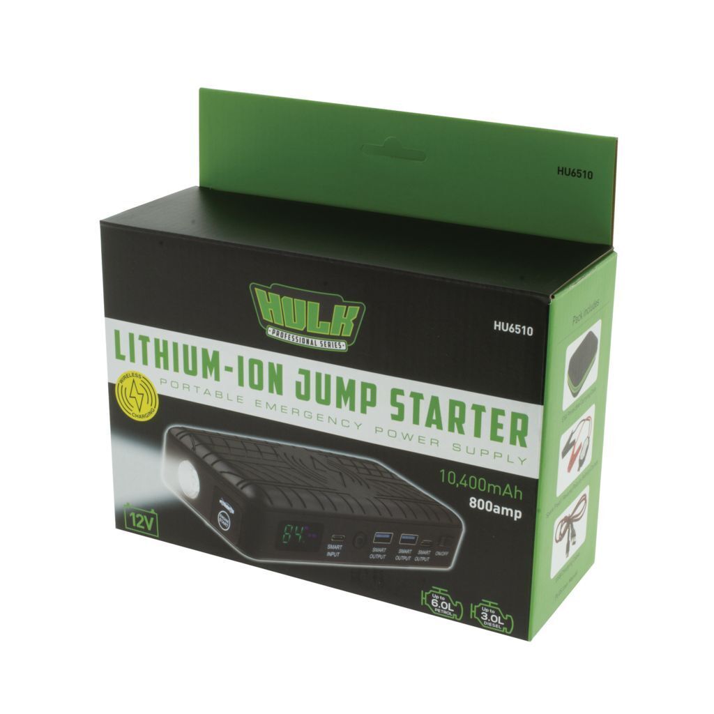 Hulk 4x4 HU6510 Lithium Jump Starter 10,400mAh 800A Portable Battery