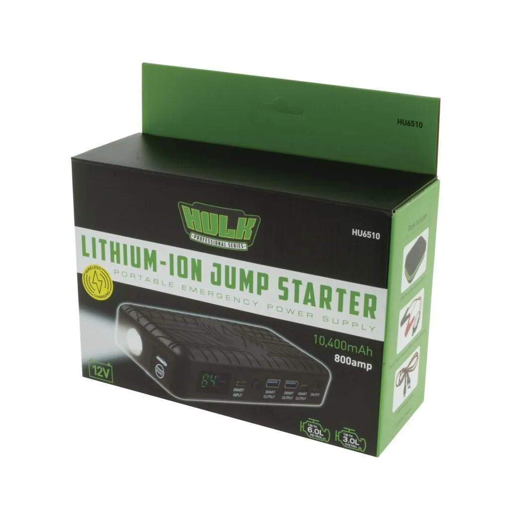 Hulk 4x4 HU6510 Lithium Jump Starter 10,400mAh 800A Portable Battery