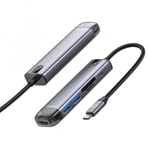 MCDODO HU-7740 6-in-1 USB-C Hub with HDMI, SD/TF Card, USB 3.0 &amp; 100W PD Fast Charging