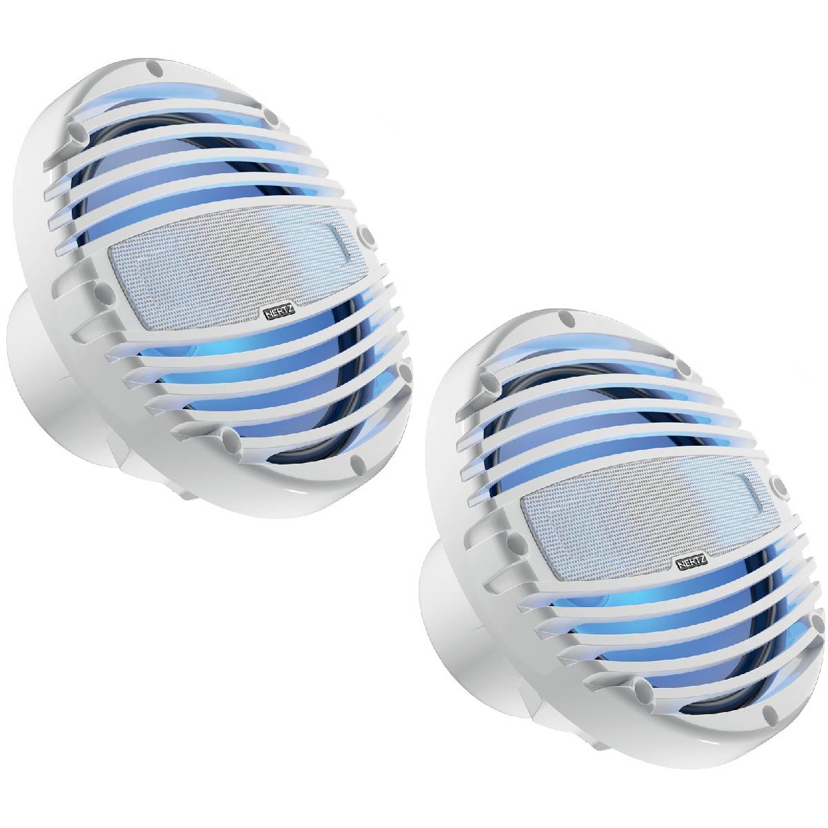 Hertz HMX8LDTW Marine 8" 200W RGB 2-Way White Coaxial Speaker - Pair (HMX 8 LD-TW)