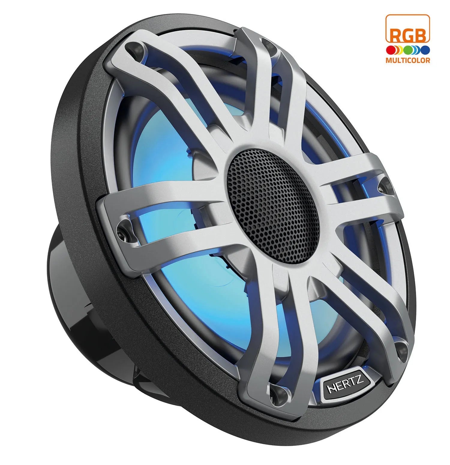 Hertz HMX6.5DG 6.5" 2-Way Black/Grey RGB Marine Coaxial Speaker - Pair (HMX 6.5 S-LD-G)