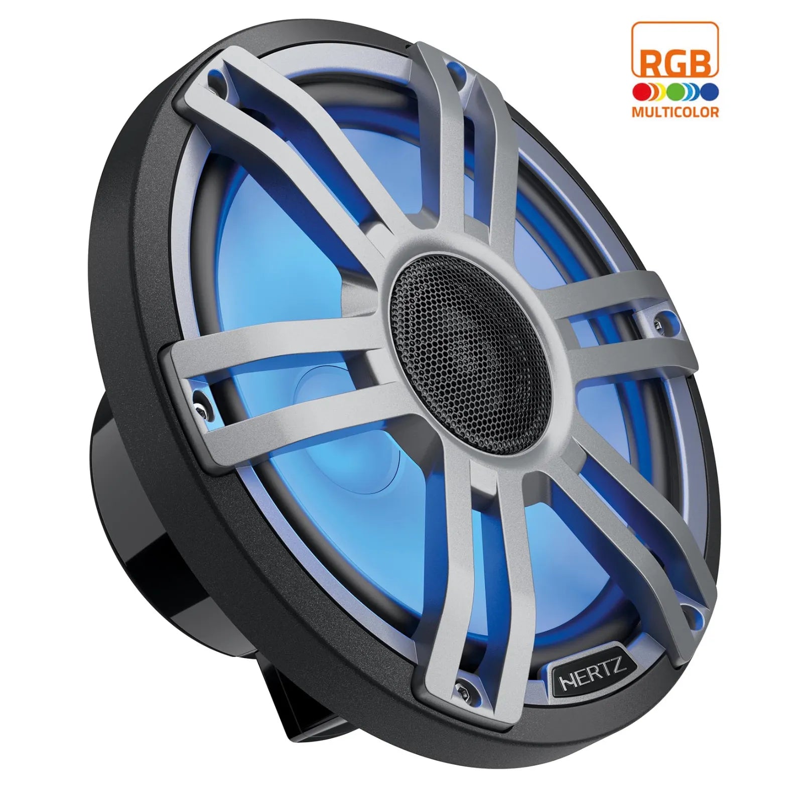 Hertz HMX8SLDG 8" 2-Way Black/Grey RGB Marine Coaxial Speaker - Pair (HMX 8 S-LD-G)