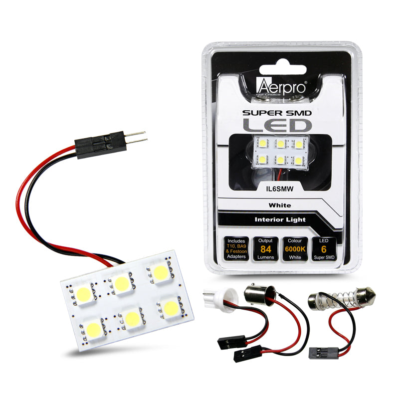 Aerpro IL6SMW 6X Super SMD Multifit Interior Light - White