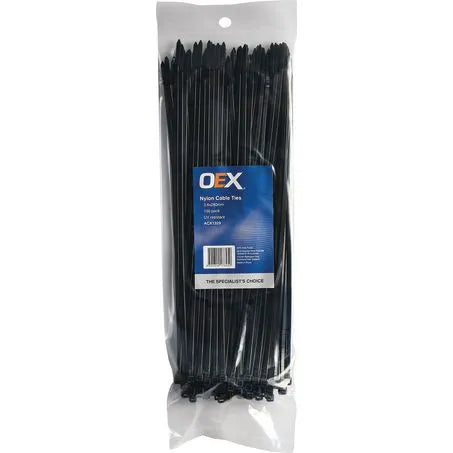 OEX ACX1329 Black Nylon Cable Ties - 3.6mm x 280mm - 100 Pc