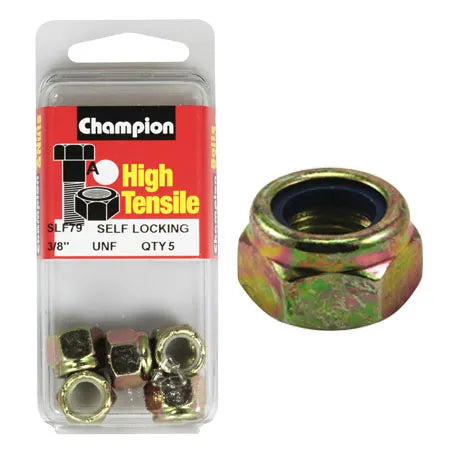 Champion SLF79 Hex Nut Self Locking Nylon Insert 3/8in UNF