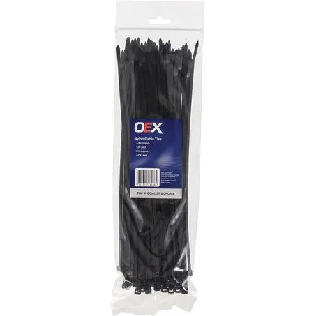 OEX ACX1443 Black Nylon Cable Ties 4.8mm x 300mm Pack of 100