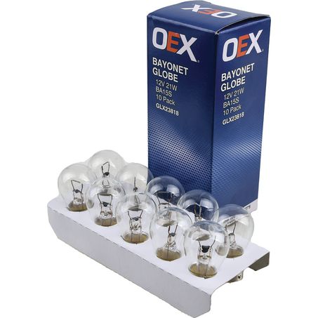OEX GLX23818 Bayonet Globe 12V 21W BA15s Standard - 10 Pc (P21W)