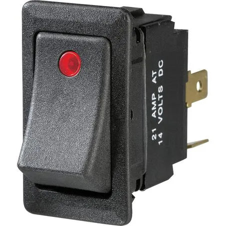 Narva 63048BL Heavy Duty Rocker Switch Off/On SPST Red Illuminated (Contacts Rated 10A @ 24V)