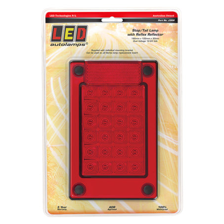 LED Autolamps J3RM Red LED Stop/Tail Lamp Insert For J3 Series Blister Pack