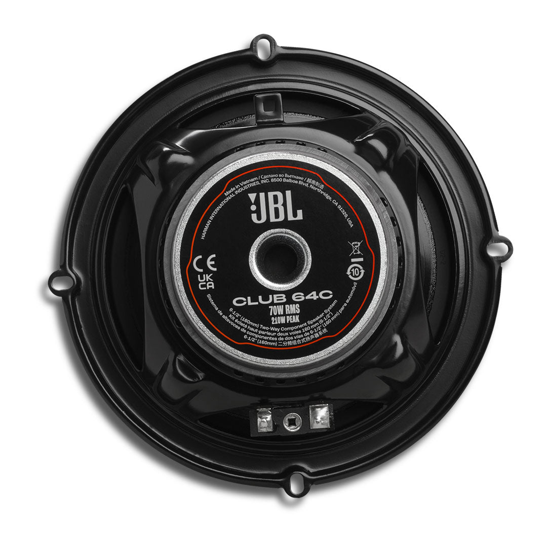 JBL Club 64C | 6.5 Inch 210W 2-Way Component Speaker - with Grill (Pair)