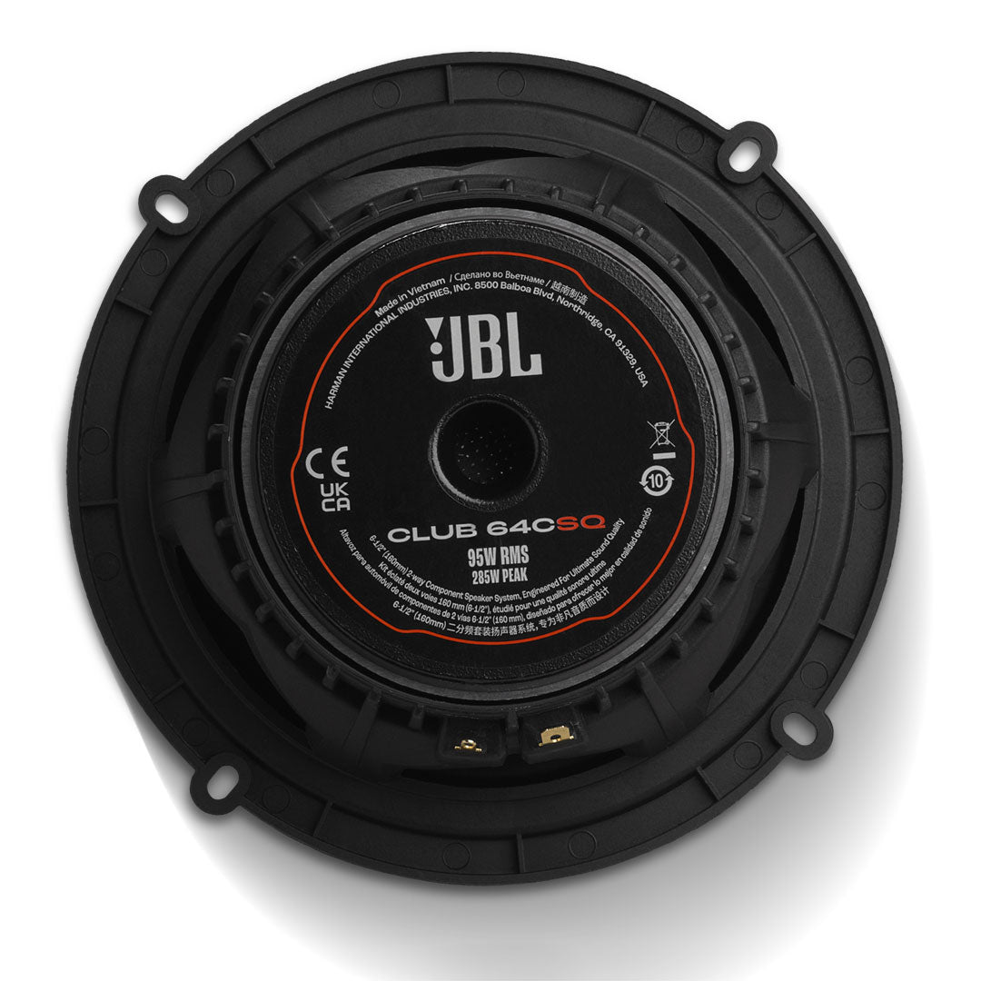 JBL Club 64CSQ | 6.5 Inch 285W 2-Way Component Speaker - with Grille (Pair)