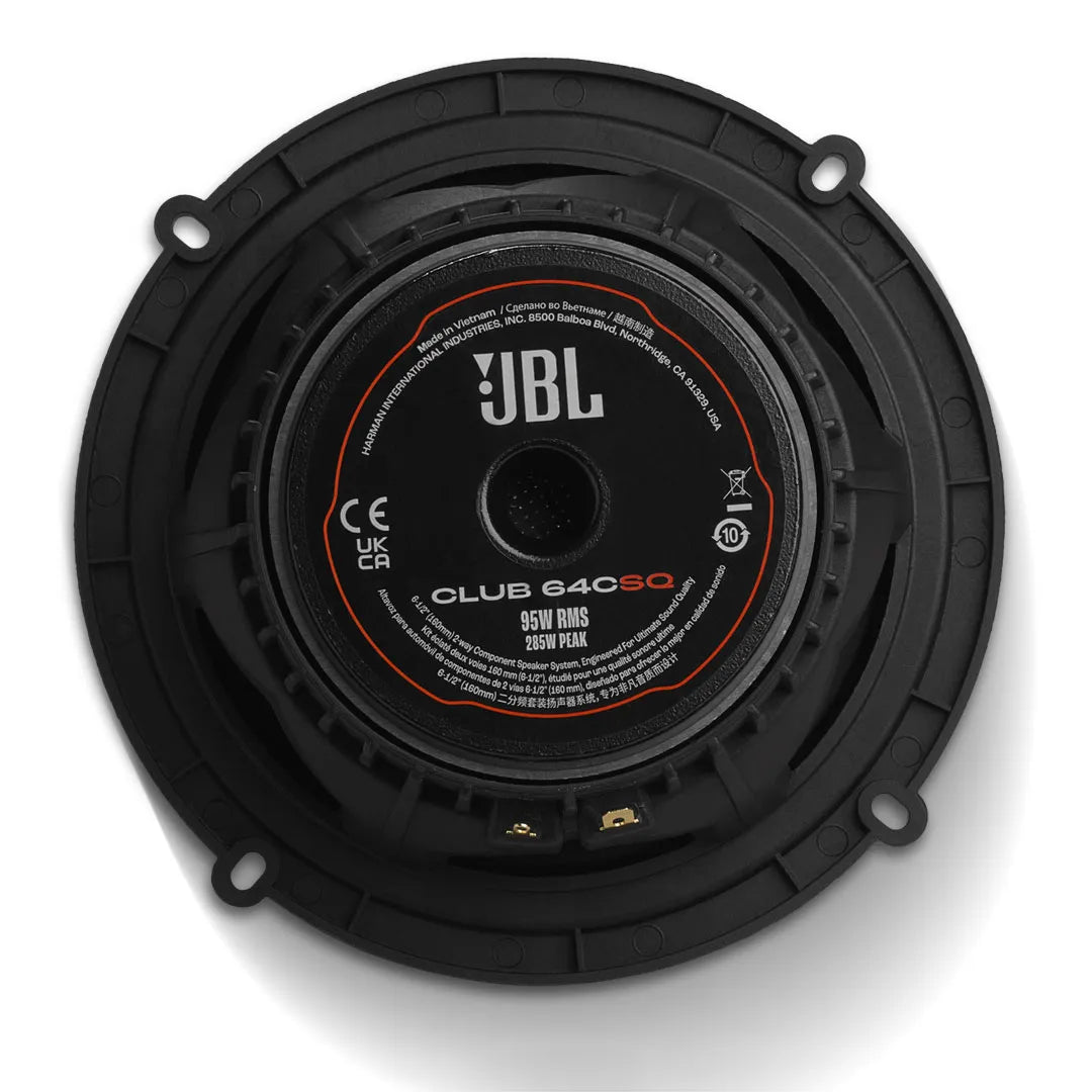 JBL Club 64CSQ | 6.5 Inch 285W 2-Way Component Speaker - with Grille (Pair)