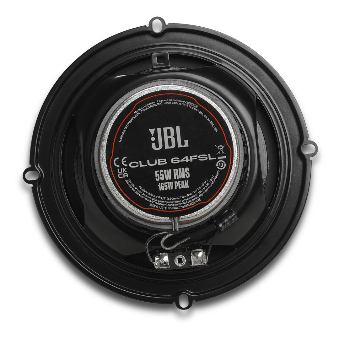 JBL Club 64FSL | 6.5" 165W Shallow Mount Two-Way Coaxial Car Speaker (Pair) | JBLSPKCB64FSL