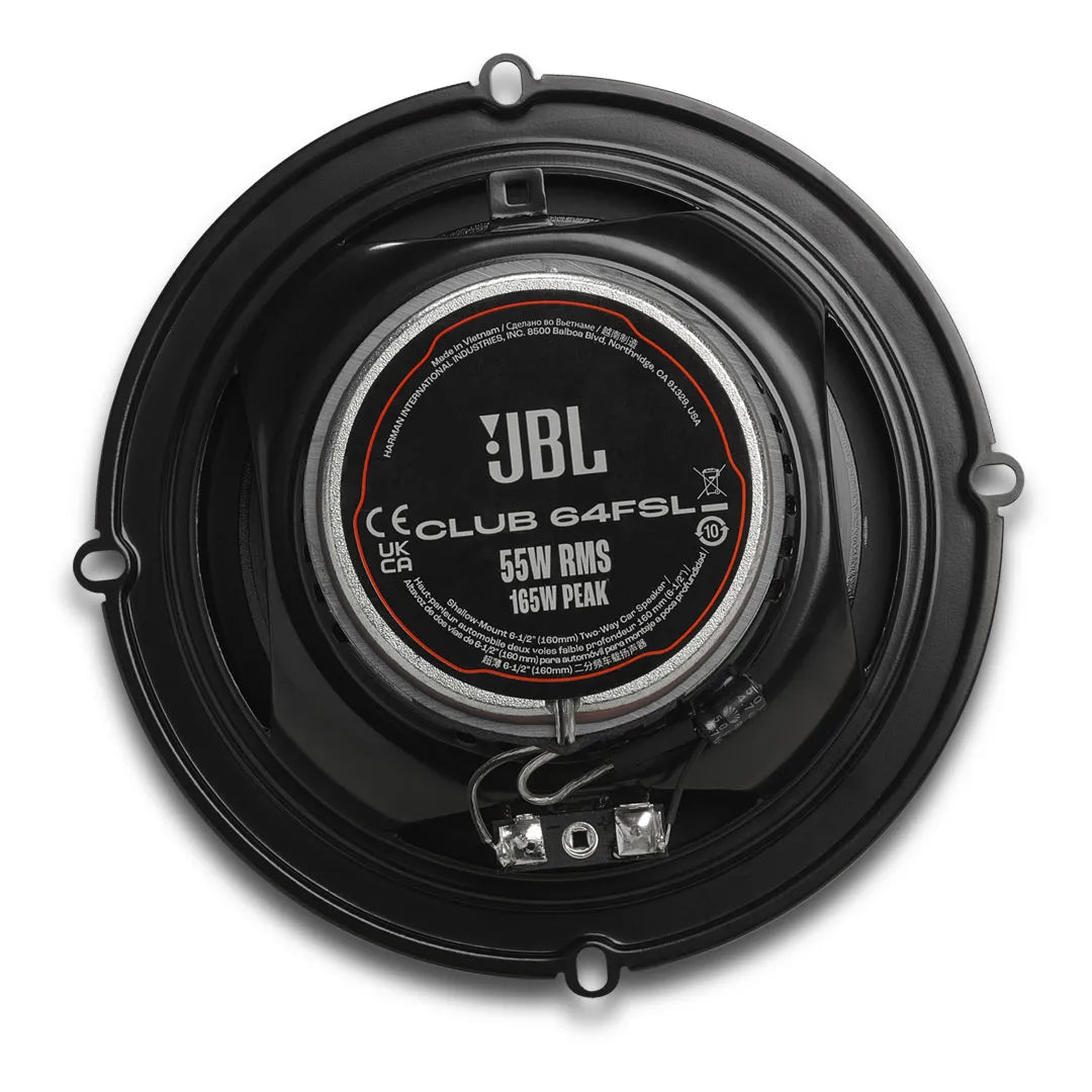 JBL Club 64FSL | 6.5" 165W Shallow Mount Two-Way Coaxial Car Speaker (Pair) | JBLSPKCB64FSL