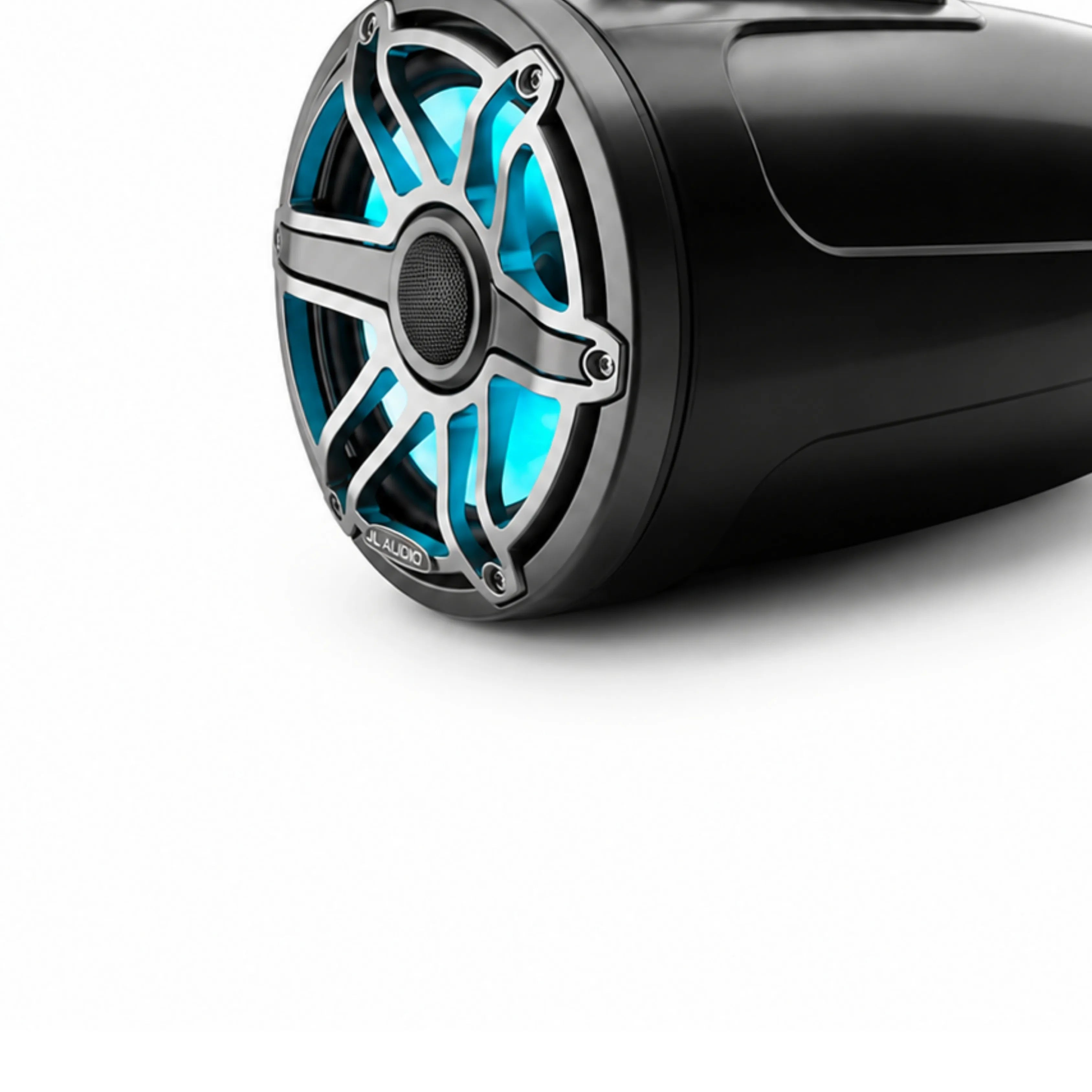 JL Audio JLA-010-03088-00 M6 7.7" Enclosed Tower Speakers - Titanium Sport Grille with LED