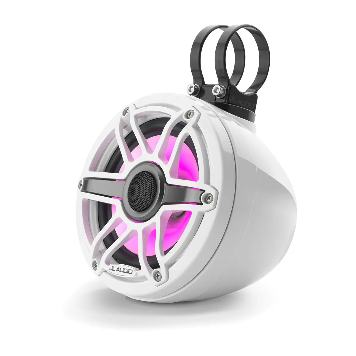 JL Audio JLA-010-03262-00 VeX Enclosed System - M6 6.5″ with LED and White Sport Grille (M6-650VEX-Gw-S-GwGw-i)