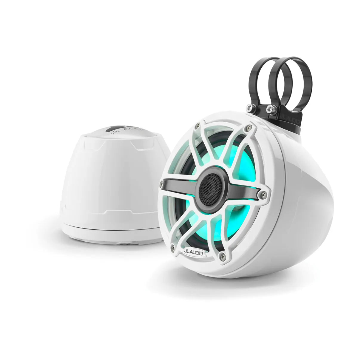 JL Audio JLA-010-03262-00 VeX Enclosed System - M6 6.5″ with LED and White Sport Grille (M6-650VEX-Gw-S-GwGw-i)