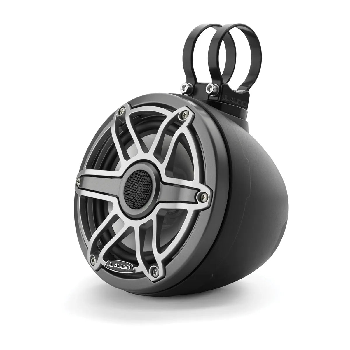 JL Audio JLA-010-03263-00 VeX Enclosed System - M6 6.5″ with Titanium Sport Grille (M6-650VEX-Mb-S-GmTi)
