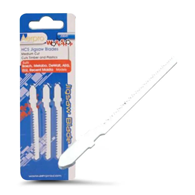 Aerpro JSB4T T Shank Fit Curve Cut Blade Cuts Timber Pack of 3