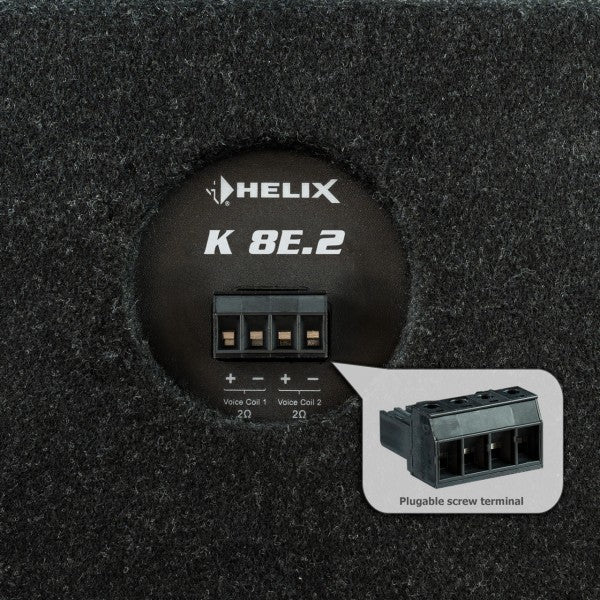 Helix K 8E.2 | 8" Compact Enclosure Subwoofer – 300W RMS Deep Bass Specialist