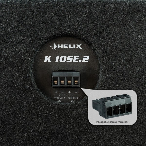 HELIX K 10SE.2 10" 300W RMS Vented Subwoofer Bench Box 2x2Ω – Compact, High-Performance Bass
