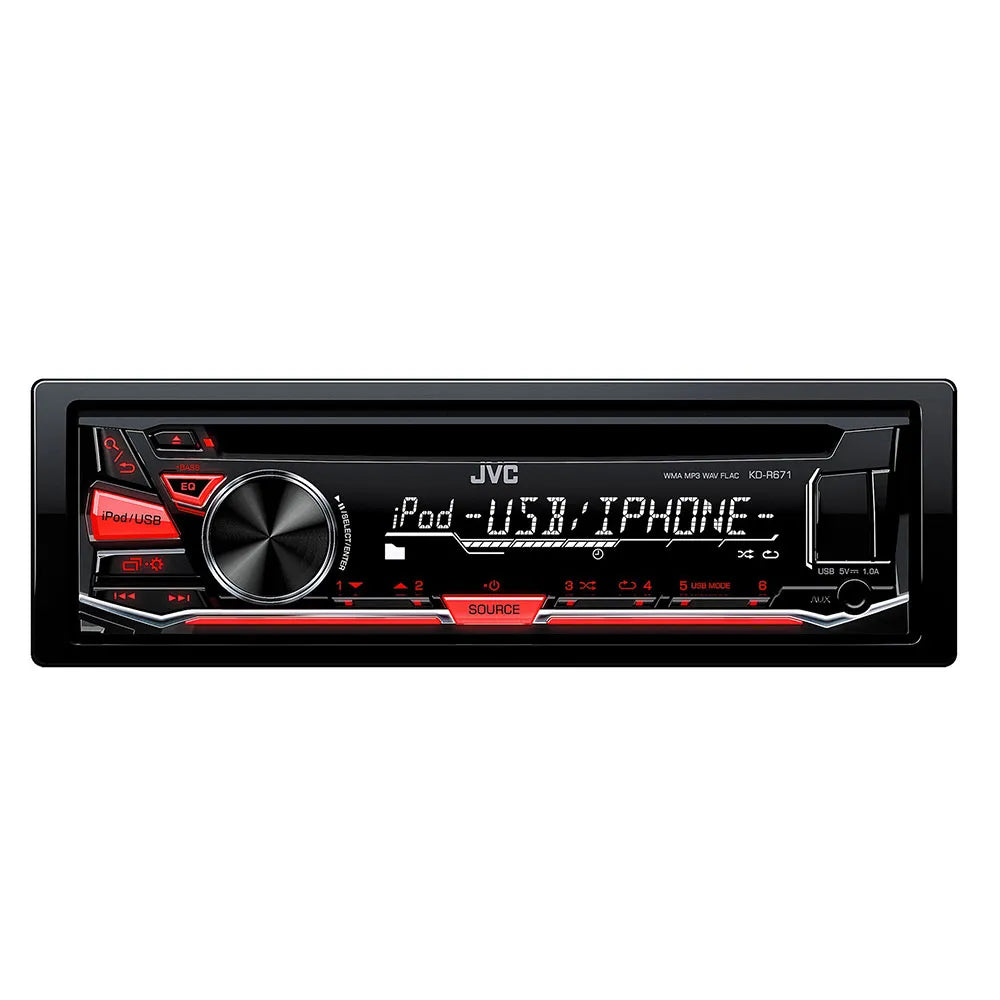 JVC KD-R671 CD/MP3 Head Unit W/ USB & iPhone/iPod Playback