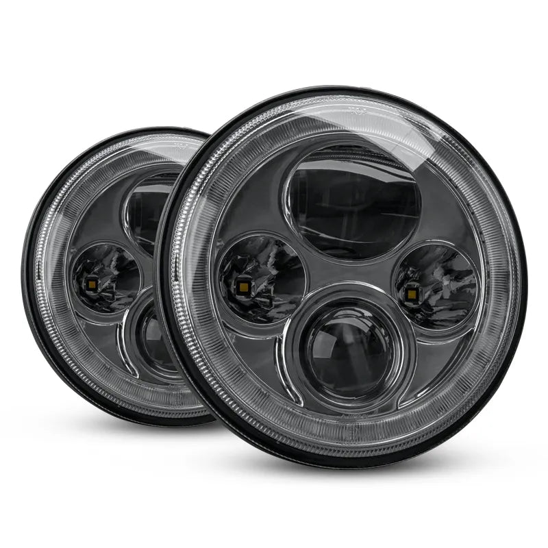 Stedi LEDMOTO-IRIS-7-PAIR 7 Inch Iris Chrome LED Headlight Pair